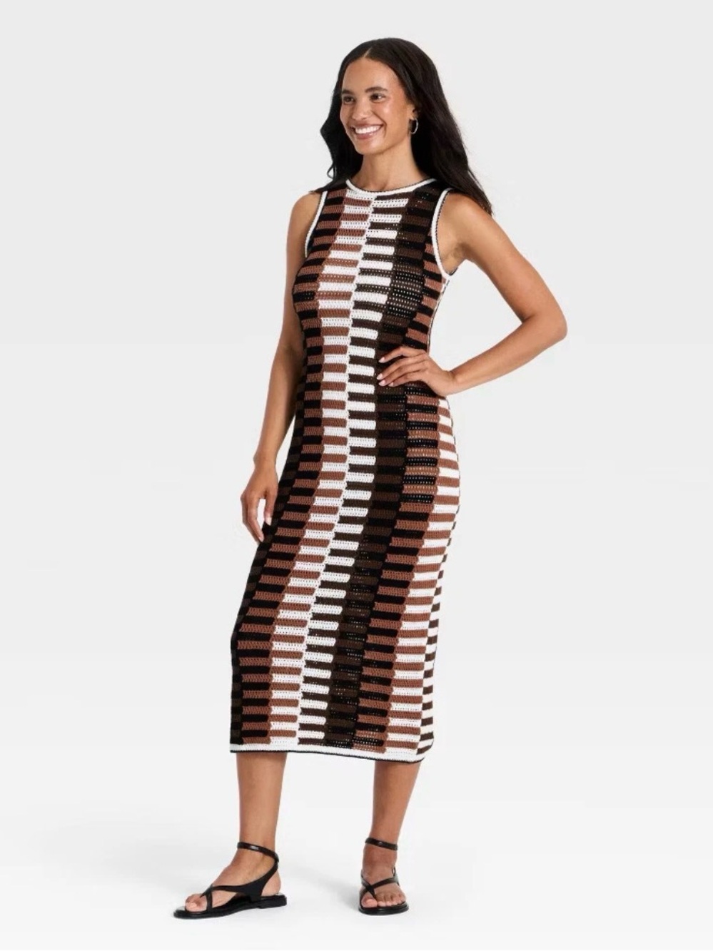 Maxi Sweater Dress - Universal Thread™ Brown Striped